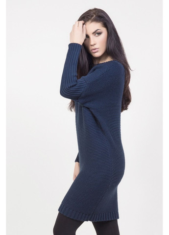 Темно-синее вязаная синяя туника. No Brand