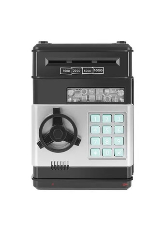 Детская электронная копилка для денег купюр с кодовым замком световыми звуковыми эффектами 19,5х13х12 см (478239-Prob) Черная Unbranded (303320293)