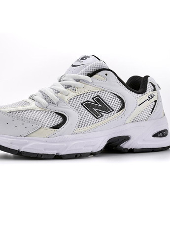 КРОСІВКИ ЖІНОЧІ NEW BALANCE 530 WHITE BLACK LOGO V2 НЬЮ БЕЛАНС 530 No Brand чорні демісезони (369387785)