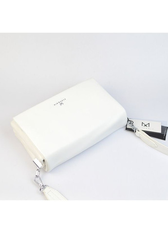 Белая женская маленькая сумка клатч кросс боди на три отделения через плечо Alex&Mia (354182794)