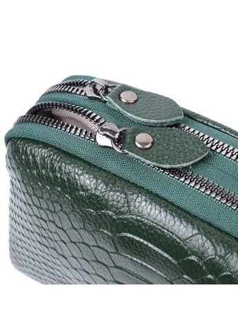 Сумка клатч через плече жіноча із натуральної шкіри середня Зелений 37683 Vintage (353690055)