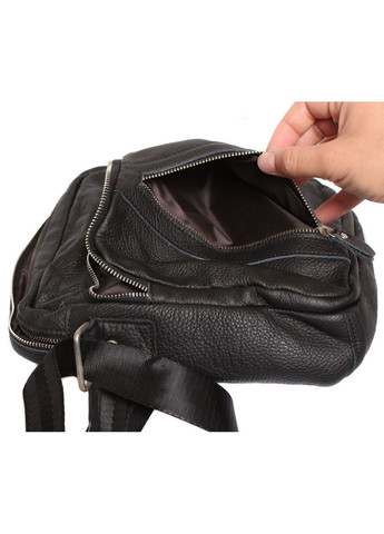 Мужская кожаная сумка 300123 черная No Brand (370848466)