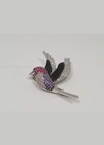 Срібна брошка Птица з фіанітами. 9007.56С Dear (299913537)