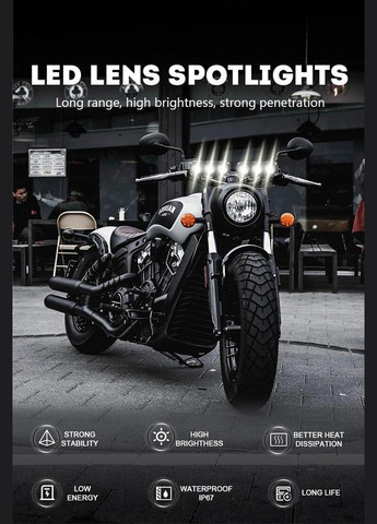 Фара світлодіодна LED 3 режими 17 Вт білий / жовтий No Brand (308254380)