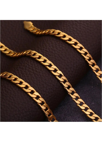 Мужская цепь золотая (цвет) 55 см 6 мм, Мужская цепочка на шею золотого цвета Ц-4 Mira (289870001)