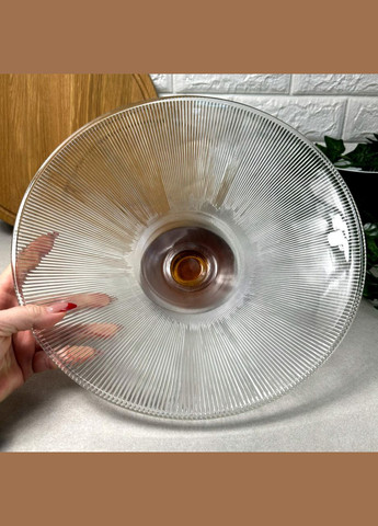 Велика скляна фруктовниця на дерев'яній підставці Astar No Brand (366818143)