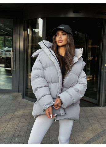 Сірий демісезонний Пуховик Style Point