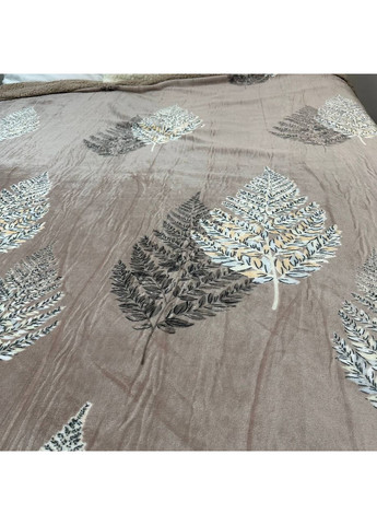 Двосторонній Плед "Comfort & Style" (Велюр + Teddy Fur), розмір 150*210 см кавового кольору з малюнком No Brand (366957586)