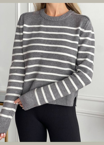 Сірий демісезонний жіночий светр No Brand