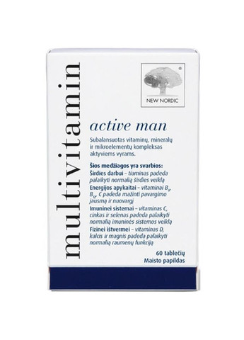 Мультивитамин актив для мужчин / Multivitamin active man табл. №60 New Nordic (291413362)