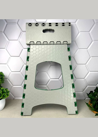 Раскладной табурет EcoFablic зелёный, складной для кухни, рыбалки и кемпинга, 355 мм Поділля-Інструмент (304546527)