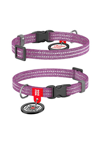 Нашийник для котів та дрібних порід собак WAUDOG Re-cotton з QR паспортом, відновлена бавовна, світловідбиваючий, пластикова No Brand (363198475)