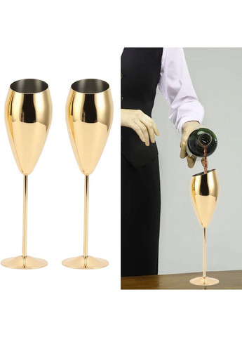 Келих для шампанського Martin 215 мл золото кольору із нержавіючої сталі REMY-DECOR (266138072)