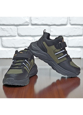 Хакі утеплені демісезонні кросівки ппідліткові хайтопи на флісі на липучках для хлопчика підлітка Tom.M