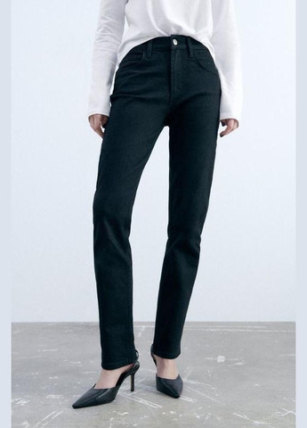 Чорні прямі джинси slim по фігурі Zara - (316645810)