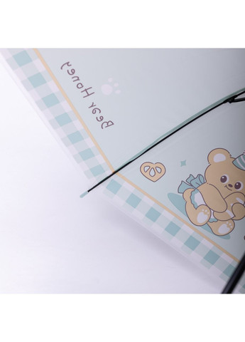 Комбинированный классический детский зонт-трость полуавтомат из полиэстера прочный надежный 8 спиц диаметр 94 см мятный hp-23-11m Yiwu (370675741)