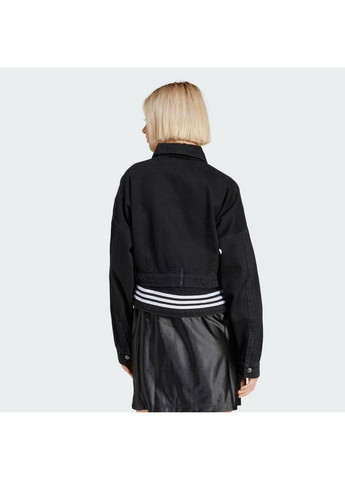 Черная демисезонная женская джинсовая куртка 2в1 adibreak denim originals jj3095 adidas