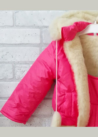 Зимовий дитячий рожевий комбінезон на овчині No Brand (336549259)