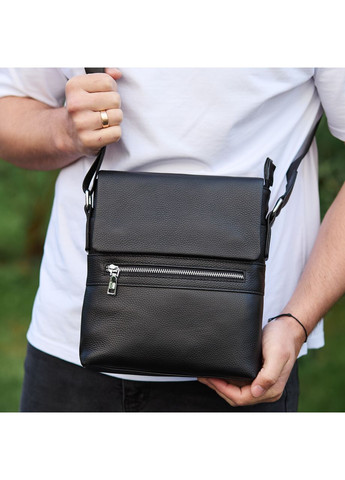 Мужской классический мессенджер через кожаный плечо черный 80471 Tiding Bag (341309326)