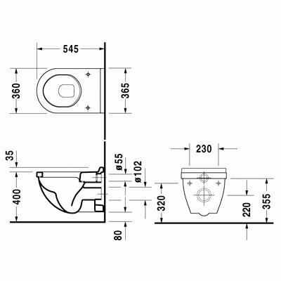 Підвісний унітаз STARCK 3 Duravit (401873407)