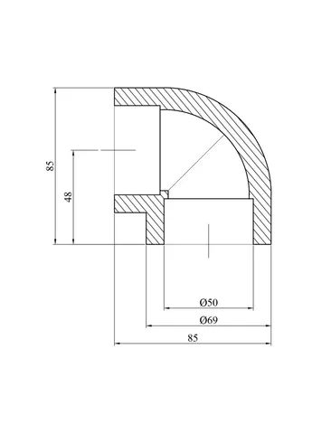 Коліно 90° PPR 50 мм Baux (394162967)
