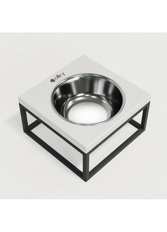 Миска на підставці для котів і середніх собак Base Solo M (1 × 0,8 л) Solo M-212110-GRWH Hollky (365652781)