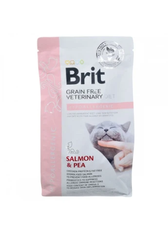 Сухий корм для котів Brit Grain Free VetDiet Cat Hypoallergenic з лососем гіпоалергенний Brit VetDiets (386508975)