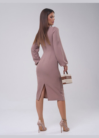 Бежевое повседневный платья футляр ISSA PLUS однотонное