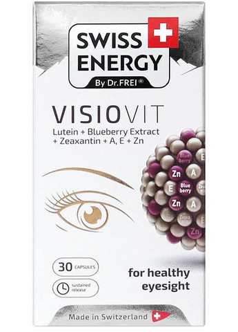 VISIOVIT Lutein+Blueberry+Extract+Zeaxanthin+AE+Zn 30 Caps Swiss Energy (362497245)