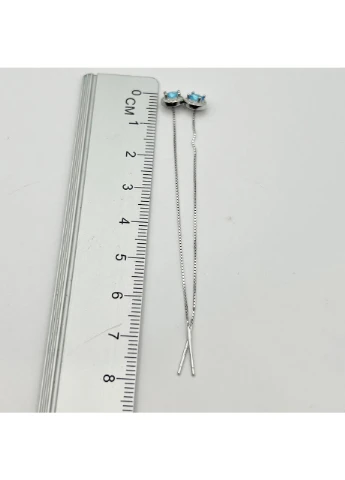 Сережки- протяжки срібні з топаз альпінітом 1,15 г No Brand (369737716)