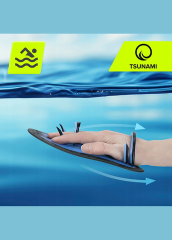 Лопатки для плавания в бассейне Swimming Paddles 2 шт Black/Blue () TSUNAMI P-5905973405355 (345715547)