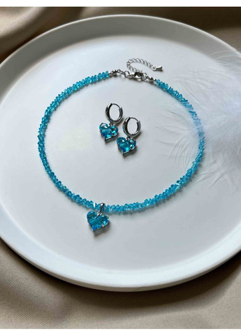 Голубой чокер с подвеской сердце 5244 LeBijou (368559288)