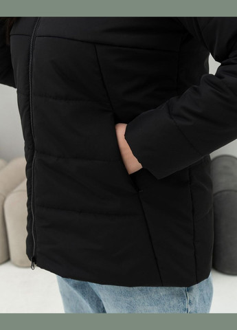 Черная демисезонная женская демисезонная куртка большого размера SK