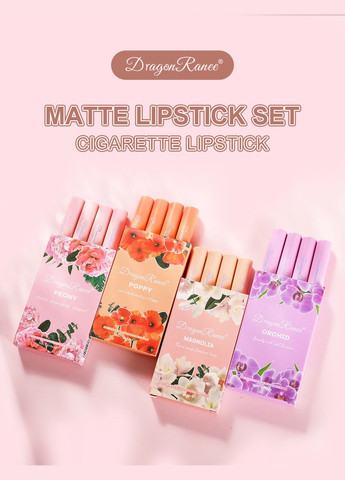 Набор помад Orchid Matte Lipstick Set 4 шт Dragon Ranee (314933553)