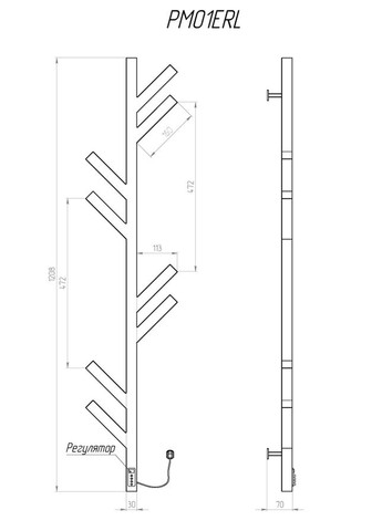 Полотенцесушитель Мадера 1200х255 ERL тайм. Kosser (346048908)