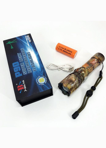 Ліхтарик ручний тактичний BL-P511M-P90 камуфляж, супер яскравий ліхтарик, потужний кишеньковий ліхтарик Bailong (364665640)