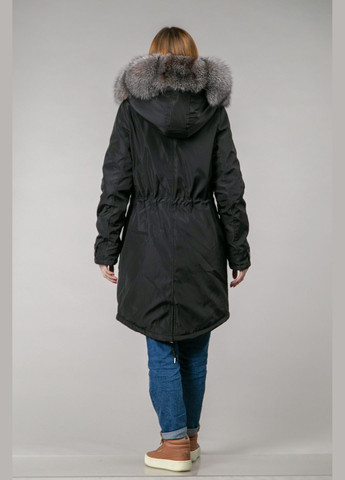 Парка женская черная с мехом блюфроста Chicly Furs (288049815)