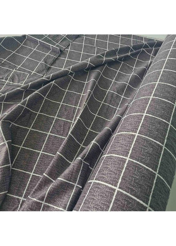 Постільна білизна Сіра клітинка Сатин Євро на резинці 560700-7 MERISET (363131830)