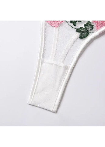 Білий демісезонний мереживна жіноча спідня білизна з вишивкою. жіноча спідня білизна з квітковим принтом прозора. комплект б m China