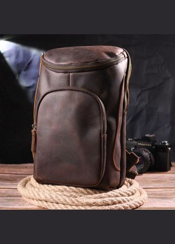 Вінтажна чоловіча сумка через плече з натуральної шкіри 21303 Коричнева Vintage (331910864)