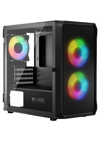Корпус PORTOS MESH+GLASS ARGB fans 3x120mm BLACK без БП mATX Logic Concept (316035656)