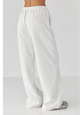 Утеплені спортивні штани з написом - кремовий колір Lurex (364967814)