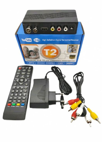 Смарт ТВ-тюнер T2-1 з функціями Wi-Fi IPTV цифровий чорний (2390000006) No Brand (340912477)