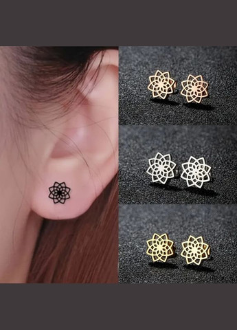 Сережки-гвоздики Насіння Життя нержавіюча сталь рожеве золото 1.1 см для жінок Liresmina Jewelry (325220351)