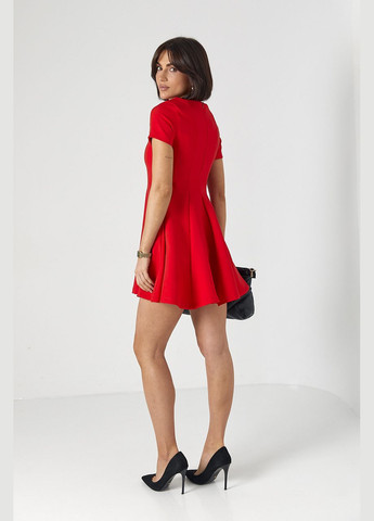 Червона жіноча міні-сукня з короткими рукавами Lurex
