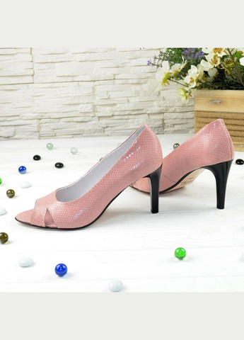 Vasha para Туфлі жіночі з відкритим носком, натуральна замша пітон. 38 розмір рожевий з натуральна замша, україна — демісезон (303931578)