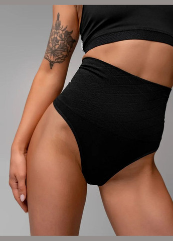 Трусики корегуючі широкий пояс з утягненням талії колір чорний No Brand Корегуючі трусики (322074242)