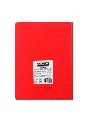 Ежедневник А5 2026 SALERNO красный датированный Buromax (365807528)