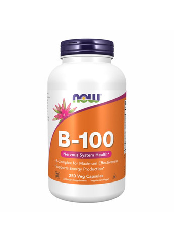 Комплекс вітамінів B-100 - 250 vcaps Now Foods (280917165)