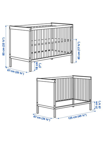 Ліжко для немовлят біле IKEA (272150583)